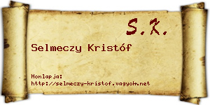 Selmeczy Kristóf névjegykártya