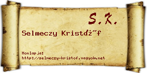 Selmeczy Kristóf névjegykártya