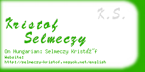 kristof selmeczy business card